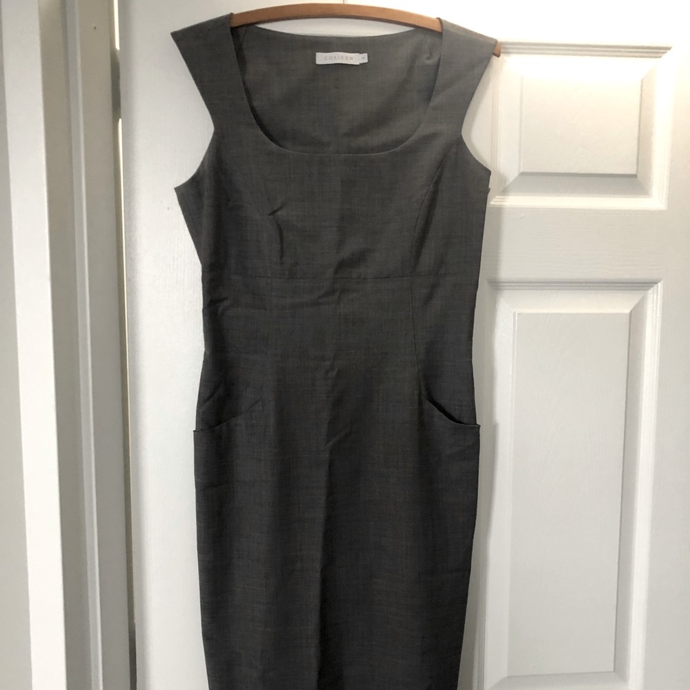 Chaiken sheath dress, sz 6, great for RTO, slight herringbone pattern - Picture 5 of 16